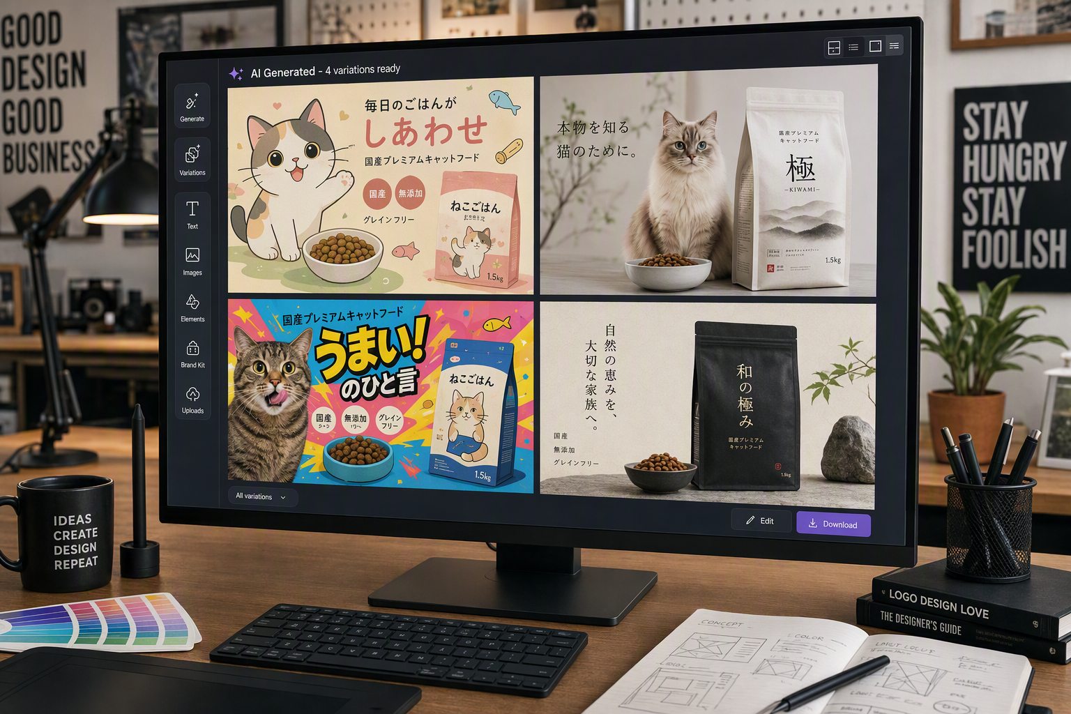 AI 生成多款設計